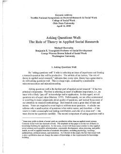 The Role of Theory in Applied Social Research