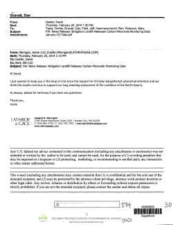 Email containing a Press Release titled Bridgeton Landfill Releases