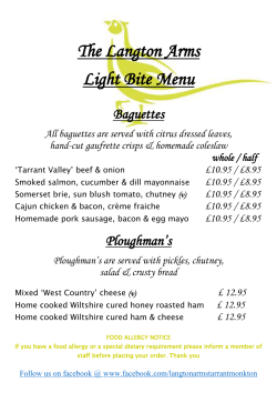 light bites - The Langton Arms