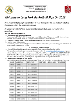 Brisbane Basketball weekly game fees &ndash; see next page