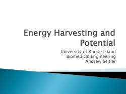 Energy Harvesting and Potential