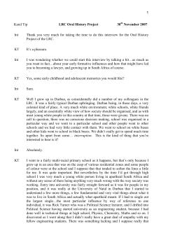 Karel Tip - Wits Historical Papers