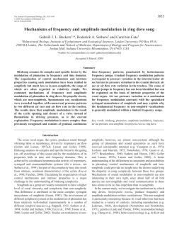 Mechanisms of frequency and amplitude modulation in ring dove song