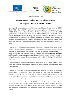 New economy models and social innovation: an opportunity for a