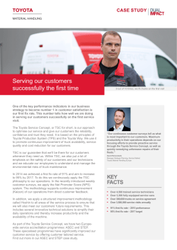 Case study First fix rate - Toyota Material Handling Europe