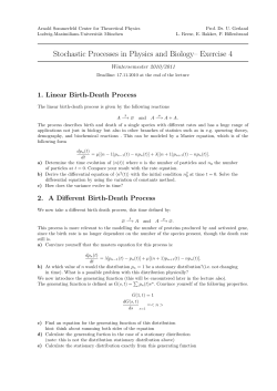 Stochastic Processes in Physics and Biology&ndash; Exercise 4