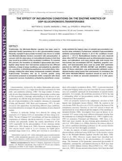 the effect of incubation conditions on the enzyme kinetics of udp