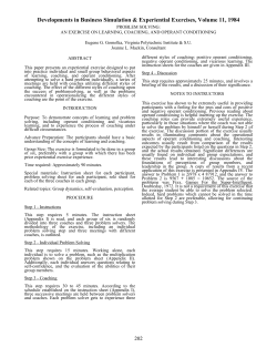 problem solving: an exercise on learning, coaching, and operant