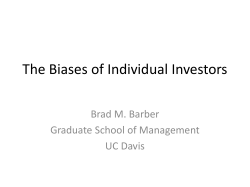 The Behavior of Individual Investors