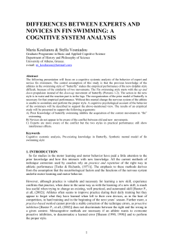 differences between experts and novices in fin swimming