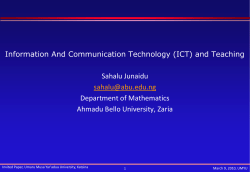(ICT) and Teaching - Department of Computer Science | ABU Zaria