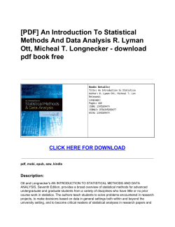 An Introduction To Statistical Methods And Data