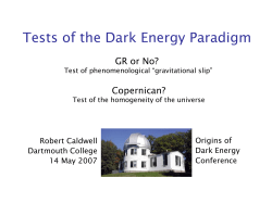 Tests of the Dark Energy Paradigm