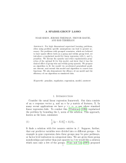 A SPARSE-GROUP LASSO 1. Introduction Consider the usual linear