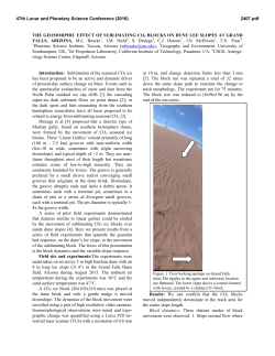 THE GEOMORPHIC EFFECT OF SUBLIMATING CO2 BLOCKS ON