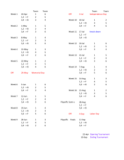 Team Team Team Team Week 1 24-Apr 1 6 Off 3
