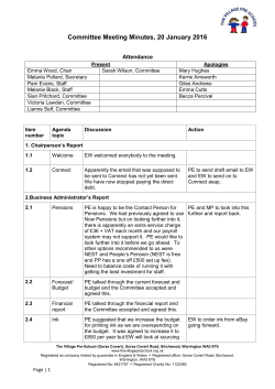 2016-01-20 TVP Committee Meeting Minutes