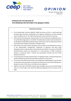 opinion on the review of the drinking water directive 98/83
