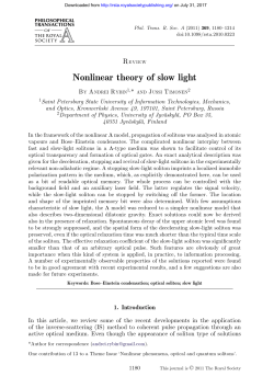 Nonlinear theory of slow light