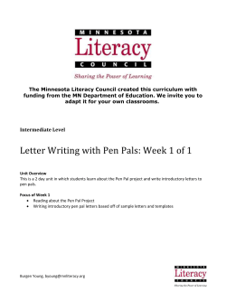 Letter Writing with Pen Pals