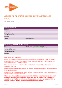 The Service Provider is responsible for