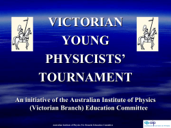 Young Physicists` Tournament How does the Victorian