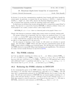 18. Monotone depth lower bound for st connectivity 18.1 The FORK