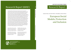 1 Research Report European Social Models, Protection and Inclusion