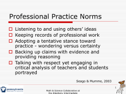 Professional Practice Norms