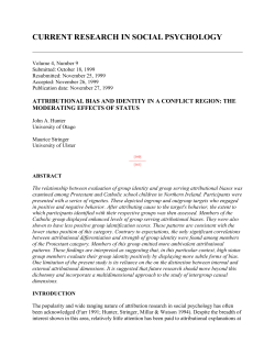 Attributional Bias and Identity in a Conflict Region: The