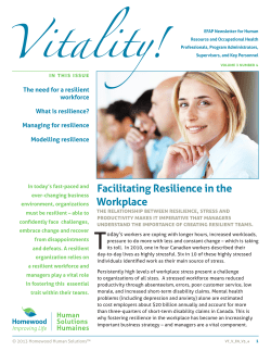 Facilitating Resilience in the Workplace
