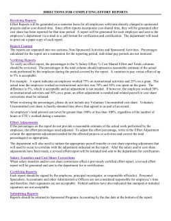 DIRECTIONS FOR COMPLETING EFFORT REPORTS Receiving