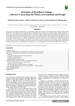 Dynamics of Brazilian Caatinga &ndash; A Review Concerning the Plants