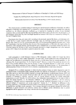 Measurement of Optical-Transport-Coefficients of Intralipid in Visible