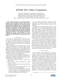 ICDAR 2013 Table Competition