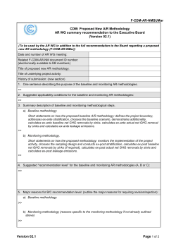 CDM: Proposed new A/R methodology. AR WG summary