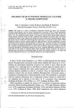 THE EFFECT OF pH IN INTENSIVE MICROALGAL CULTURES. II