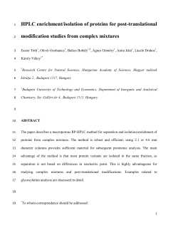 HPLC enrichment/isolation of proteins for post
