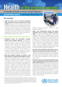 Health in the green economy