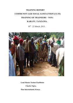 TRAINING OF TRAINEERS &ndash; TOTs - Community