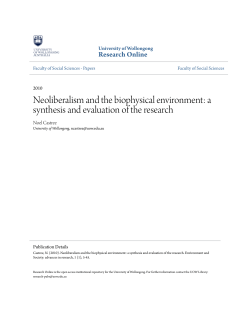 Neoliberalism and the biophysical environment: a synthesis and