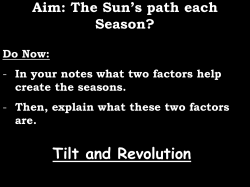 Aim: The Sun`s path each Season?