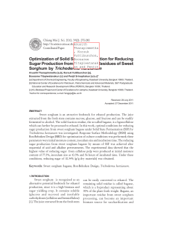 Optimization of Solid State Fermentation for Reducing Sugar