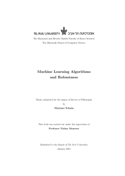 Machine Learning Algorithms and Robustness