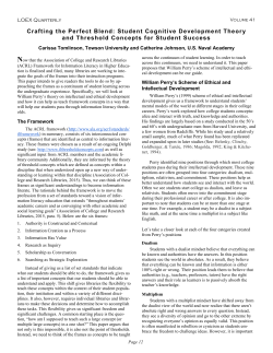 Student Cognitive Development Theory and Threshold Concepts for