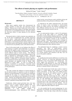 The effects of music playing on cognitive task performance