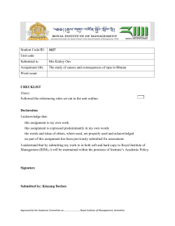 Cause and Consequences of Rape in Bhutan