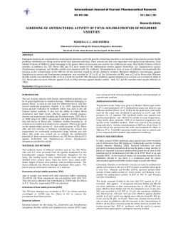 screening of antibacterial activity of total soluble protein of mulberry