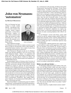 John von Neumann: `automaton`
