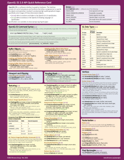 OpenGL ES 2.0 API Quick Reference Card